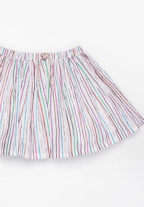 MINOTI - Palm Crinkle Stripe Skirt Multi-colour