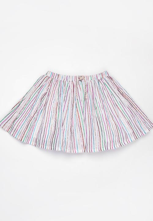 MINOTI - Palm Crinkle Stripe Skirt Multi-colour