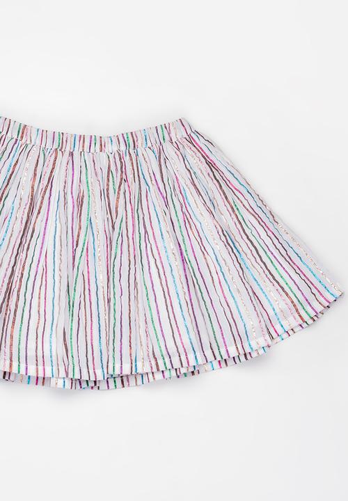 MINOTI - Palm Crinkle Stripe Skirt Multi-colour