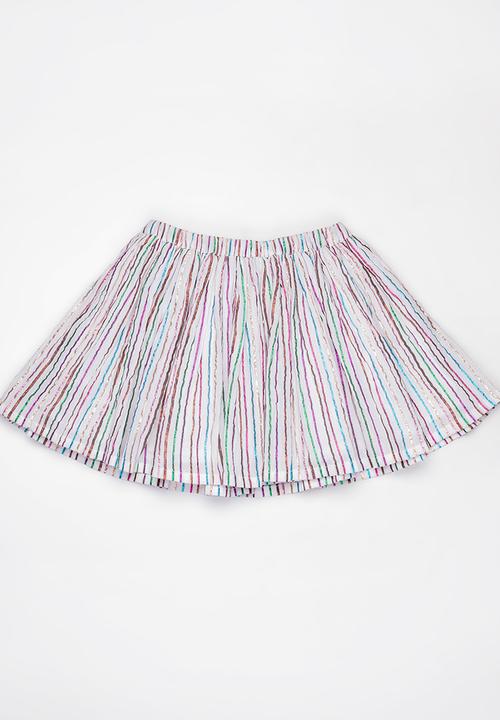 MINOTI - Palm Crinkle Stripe Skirt Multi-colour