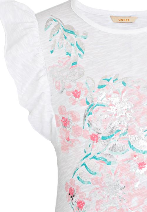 GUESS - S/S Flutter Sleeve Tee White
