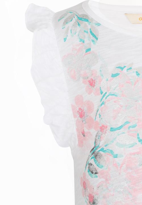 GUESS - S/S Flutter Sleeve Tee White