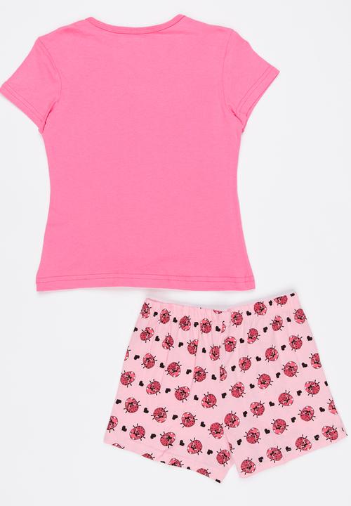 Twin Clothing - Ladybug PJ Set Dark Pink