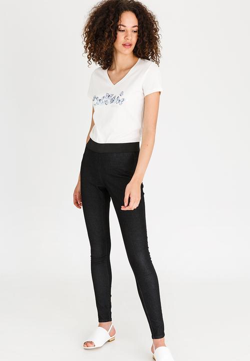 JEEP - Butterfly Printed V-neck Tee White