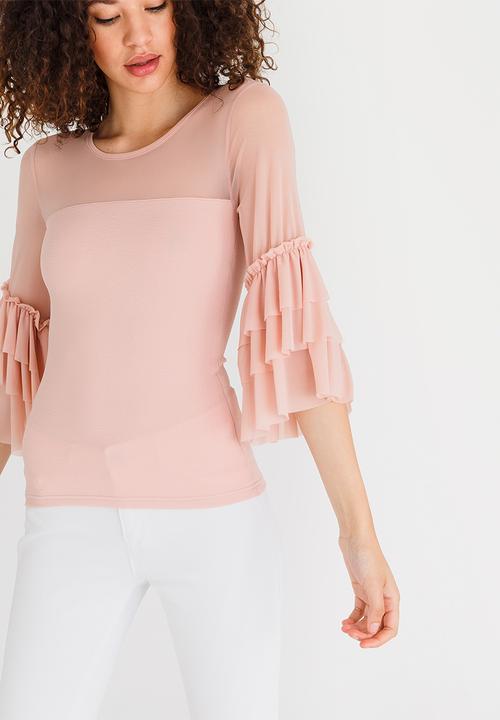 STYLE REPUBLIC - Frill Sleeve top Pale Pink