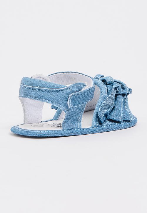 Pop Candy - Denim Ruffle Sandal Dark Blue