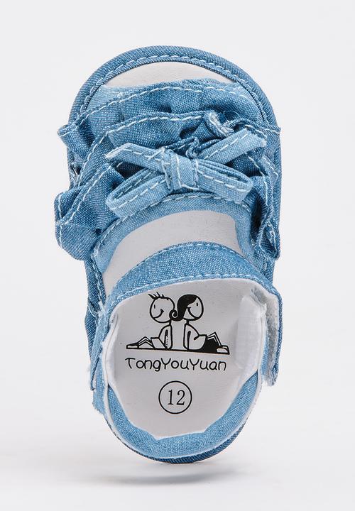 Pop Candy - Denim Ruffle Sandal Dark Blue