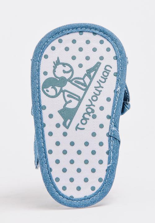 Pop Candy - Denim Ruffle Sandal Dark Blue