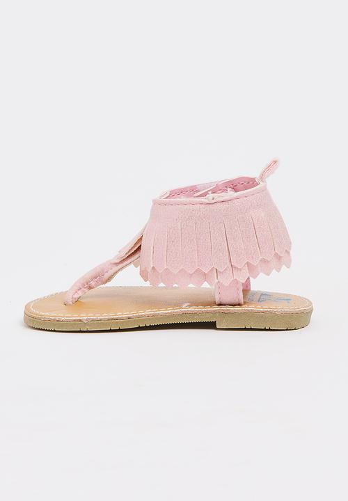 Pop Candy - Fringed Sandal Pale Pink