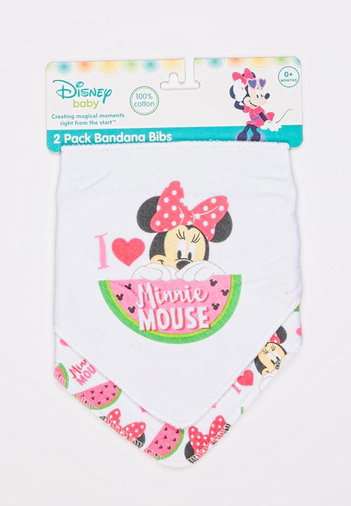 Character Baby - Minnie Mouse 2 Pack Bandana Bibs Mid Pink