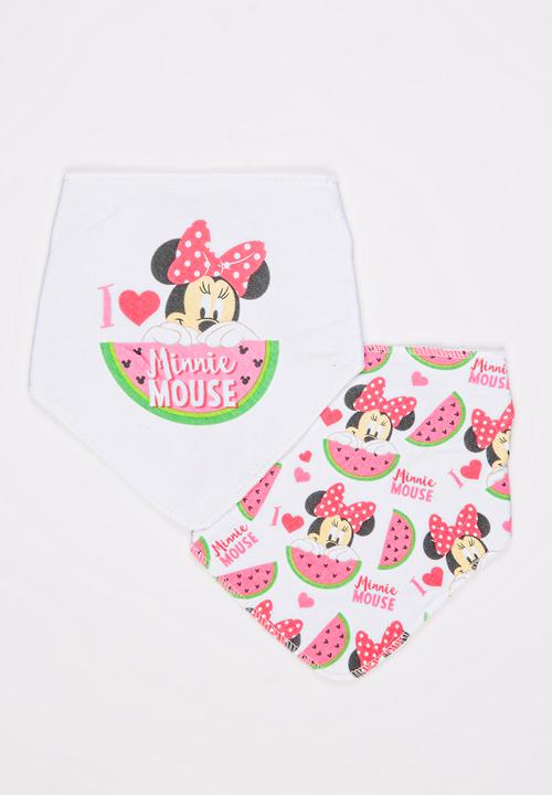 Character Baby - Minnie Mouse 2 Pack Bandana Bibs Mid Pink
