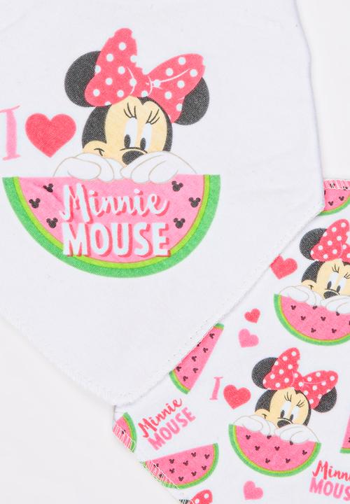 Character Baby - Minnie Mouse 2 Pack Bandana Bibs Mid Pink