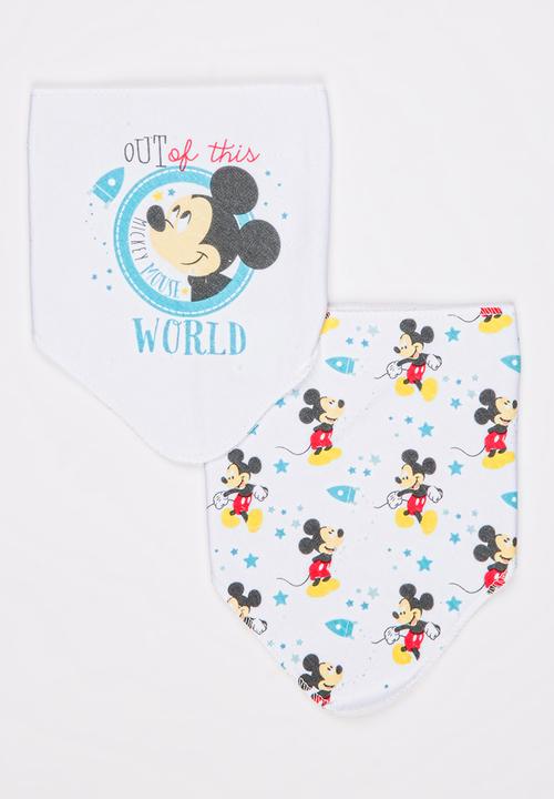 Character Baby - Mickey Mouse 2 Pack Bandana Bibs Blue