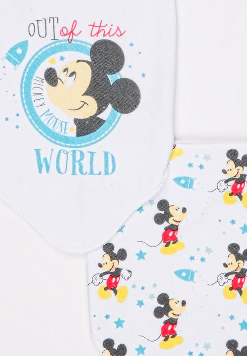 Character Baby - Mickey Mouse 2 Pack Bandana Bibs Blue