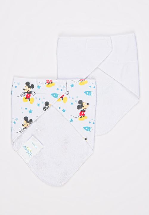 Character Baby - Mickey Mouse 2 Pack Bandana Bibs Blue