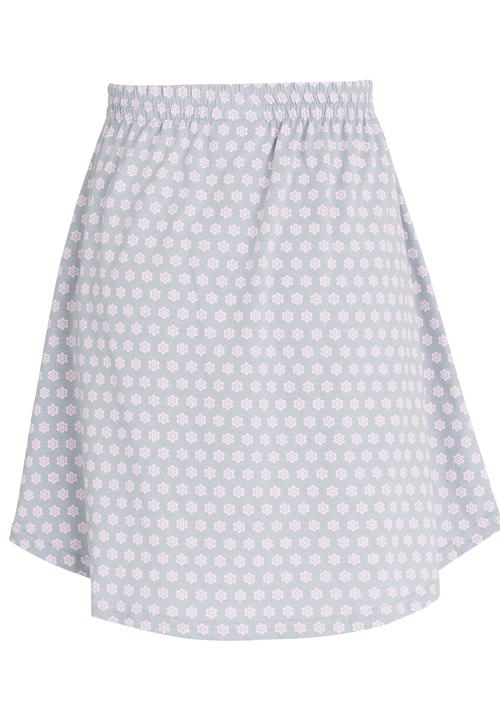 Rebel Republic - Knee Length Printed Knit Skirt Mid Grey