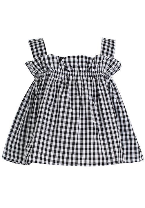 Pop Candy - Gingham Top Black and White