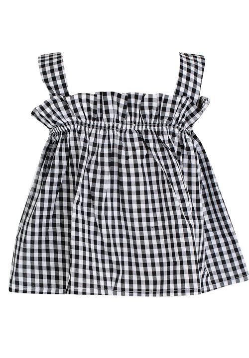 Pop Candy - Gingham Top Black and White