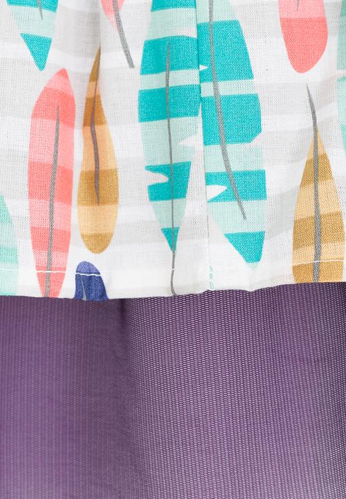 Eco Punk - Printed Feather Skirt Multi-colour