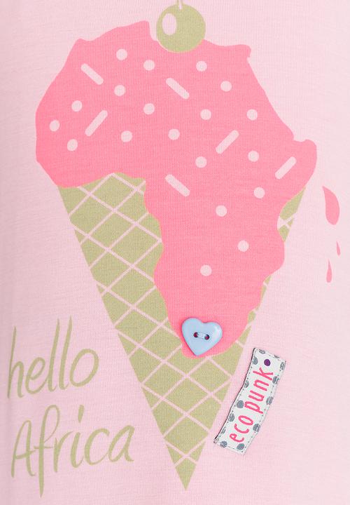 Eco Punk - Girls Tshirt Icecream Africa Mid Pink