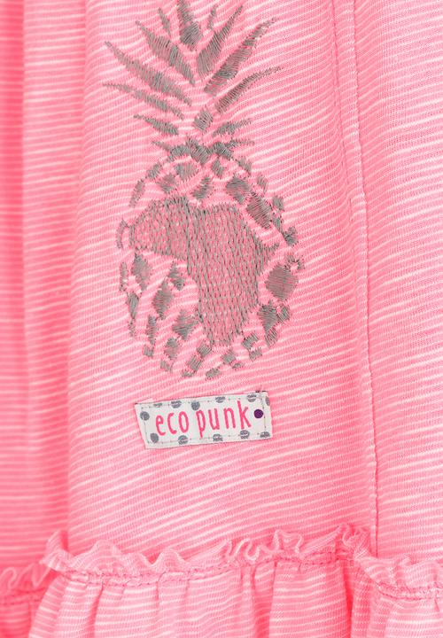Eco Punk - Lace Trim Embroided Dress Dark Pink