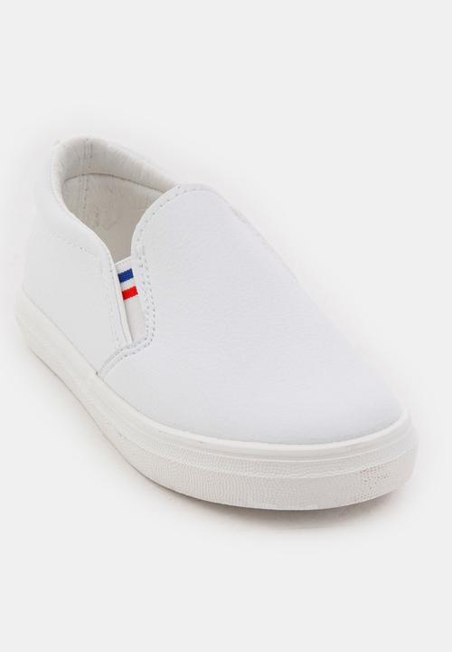 Pop Candy - Girls PU Slip On Sneakers White