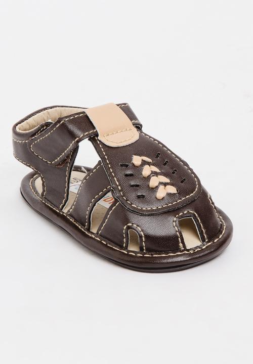 Pop Candy - Boys PU Sandals Dark Brown
