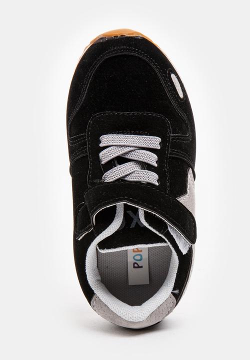 Pop Candy - Boys PU Suede Sneakers Black