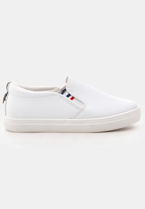 Pop Candy - Girls PU Slip On Sneakers White