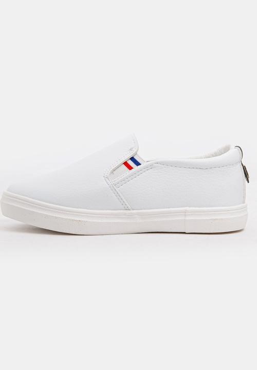Pop Candy - Girls PU Slip On Sneakers White