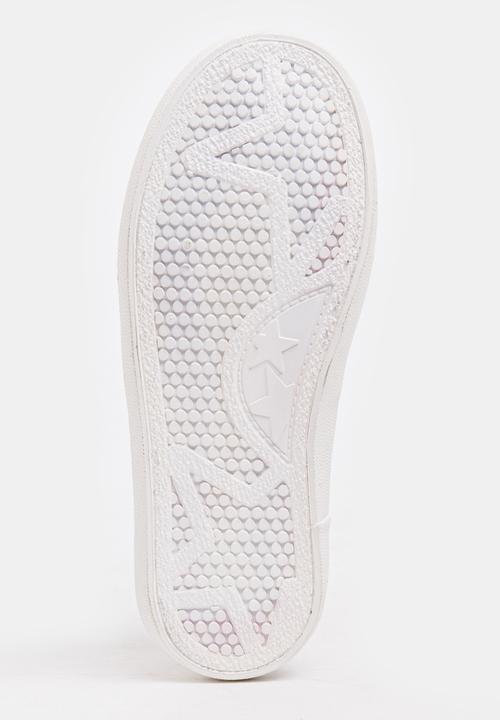 Pop Candy - Girls PU Slip On Sneakers White