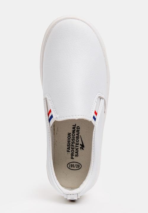 Pop Candy - Girls PU Slip On Sneakers White