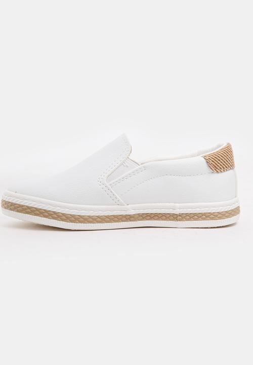 Pop Candy - Girls PU Slip On Sneakers White