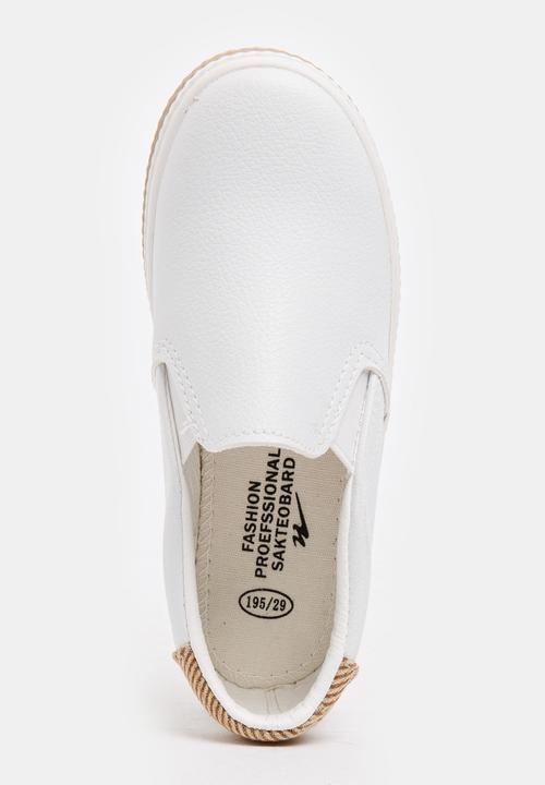 Pop Candy - Girls PU Slip On Sneakers White