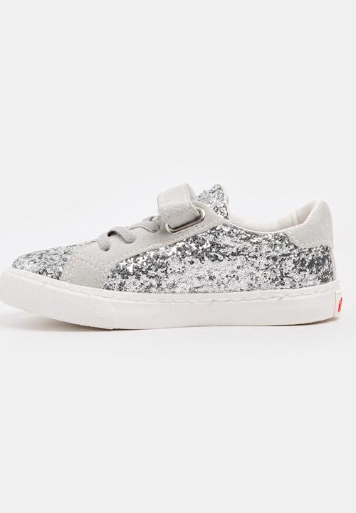 Pop Candy - Girls Glitter Sneakers Silver