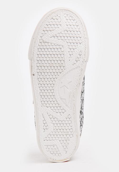 Pop Candy - Girls Glitter Sneakers Silver