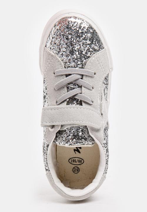Pop Candy - Girls Glitter Sneakers Silver