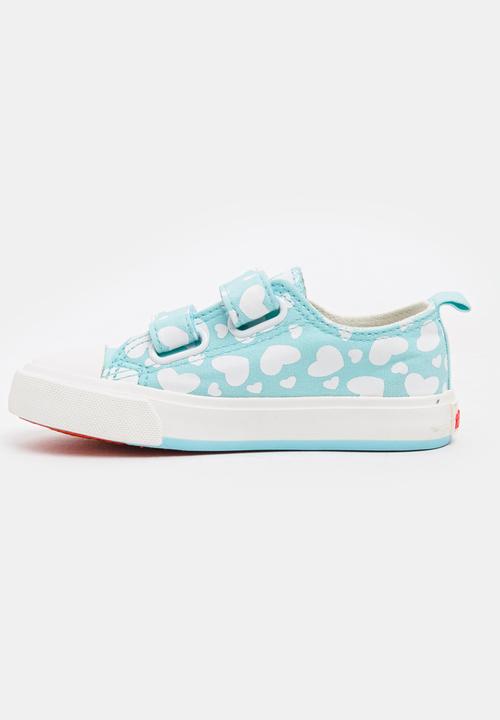 Pop Candy - Girls Heart Printed Canvas Sneakers Mint