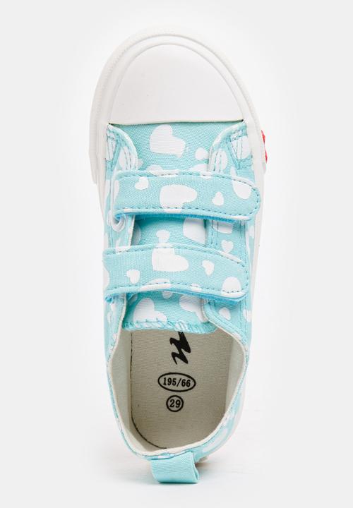 Pop Candy - Girls Heart Printed Canvas Sneakers Mint