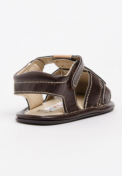 Pop Candy - Boys PU Sandals Dark Brown