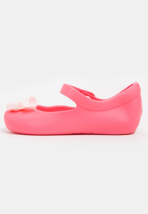 Pop Candy - Girls Bow Jelly Peep Toe Pump Dark Pink