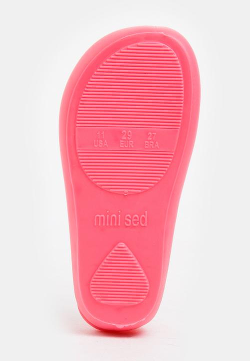 Pop Candy - Girls Bow Jelly Peep Toe Pump Dark Pink