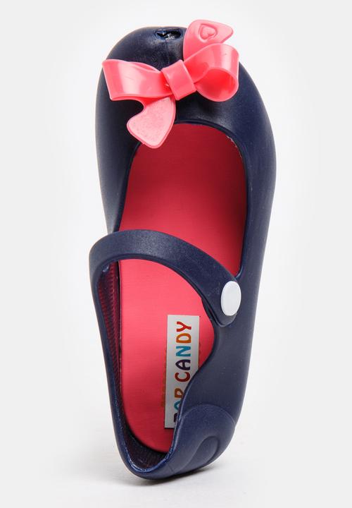 Pop Candy - Girls Bow Jelly Peep Toe Pump Navy