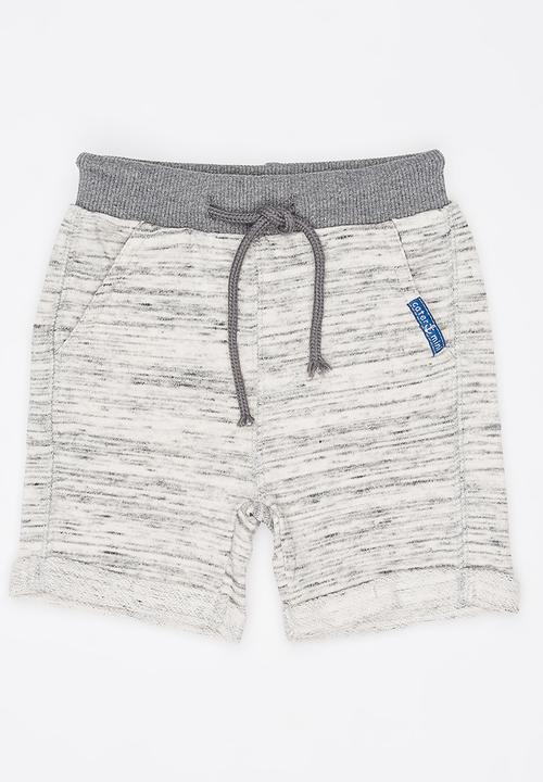 Pop Candy - Boys Printed  Fleece Shorts Grey