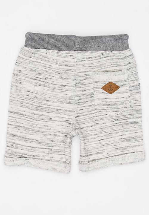 Pop Candy - Boys Printed  Fleece Shorts Grey
