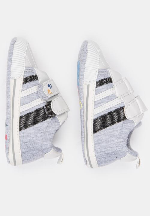 Pop Candy - Boys Velcro Strap Sneaker Grey