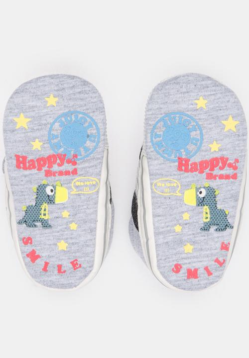 Pop Candy - Boys Velcro Strap Sneaker Grey
