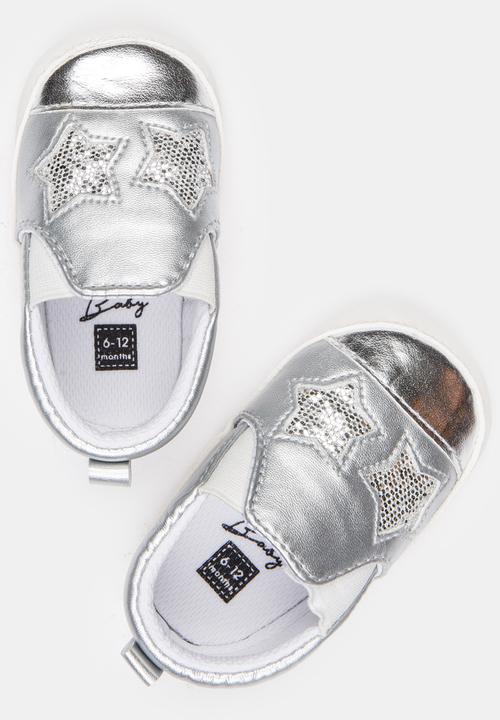 Pop Candy - Girls Star Slip on Sneaker Silver