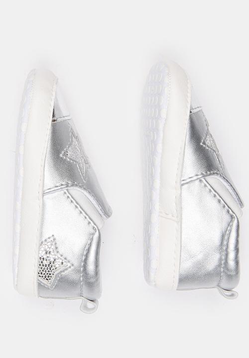 Pop Candy - Girls Star Slip on Sneaker Silver