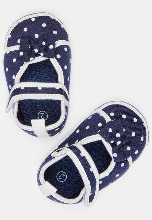 Pop Candy - Girls Spotted Pumps Navy